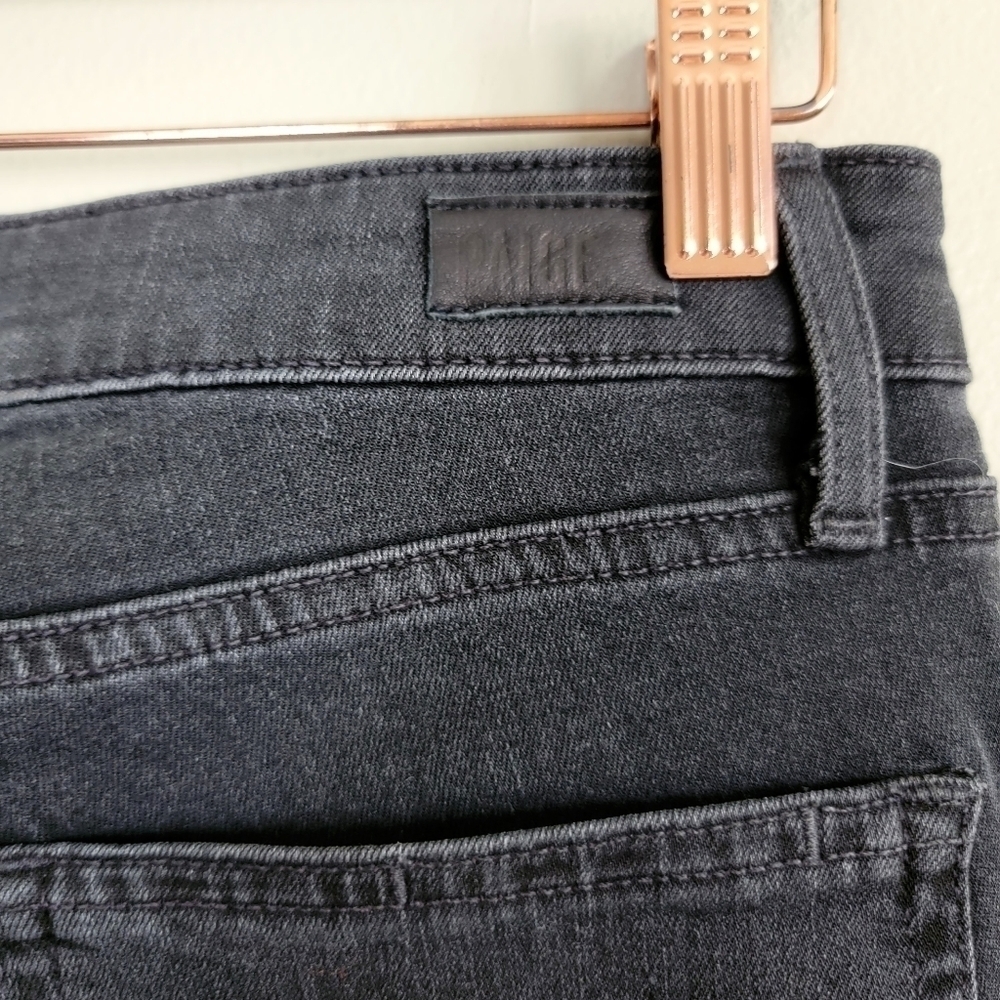 Paige 27 Hoxton Ultra Skinny Faded Black Fog Mid Rise Stretch Jegging Jeans - Picture 7 of 16